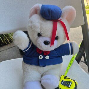 Applause Sailor Teddy Bear Plush White Navy Officer GUC 1984 12" Vintage CUTE!